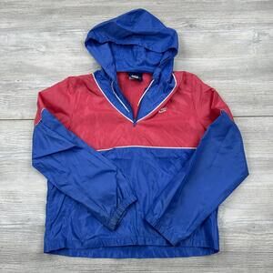 VTG Nike Track Jacket Womens Large Pink Blue Lightweight Windbreaker 80s USA